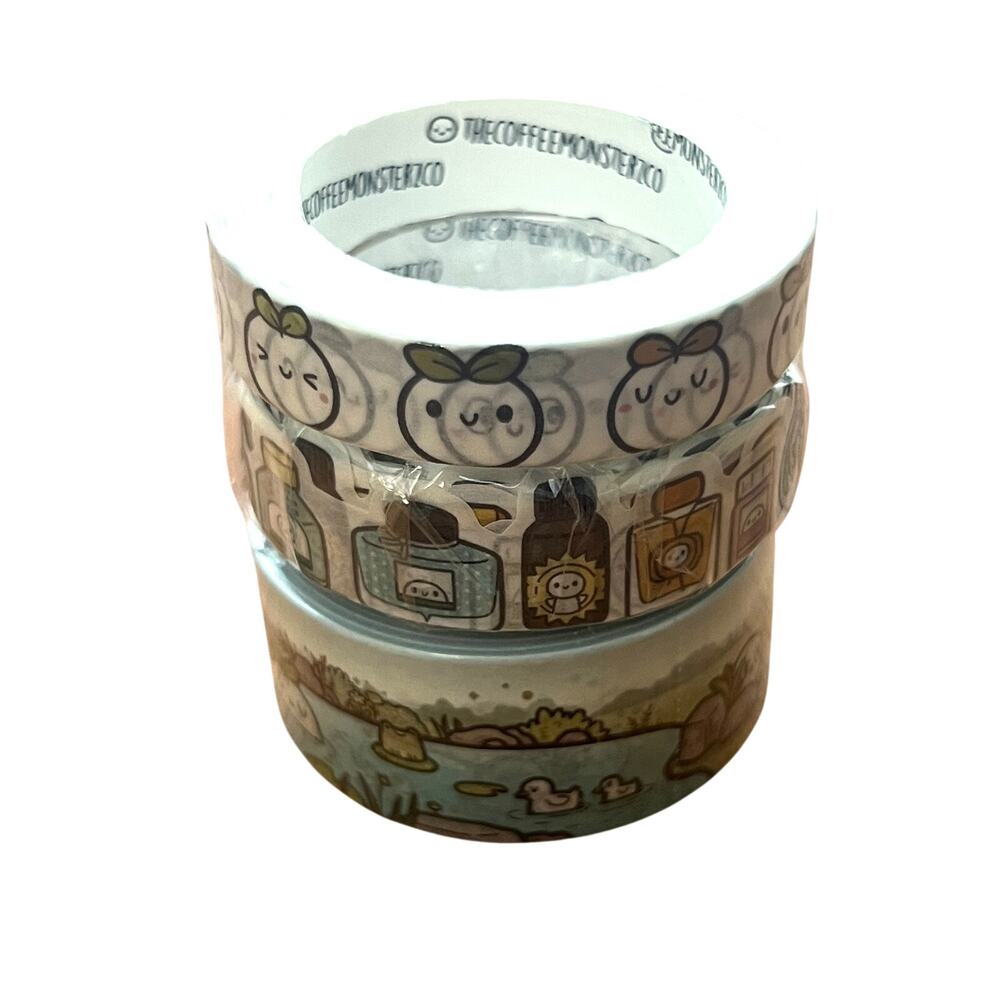 NEW TCMC The Coffee Monsterz Co BUNDLE of Three Washi Tapes